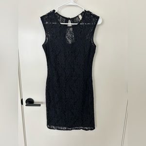 Black lace mini dress